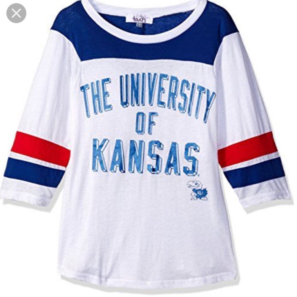 NWT Touch by Alyssa Milano Univ. of Kansas shirt.